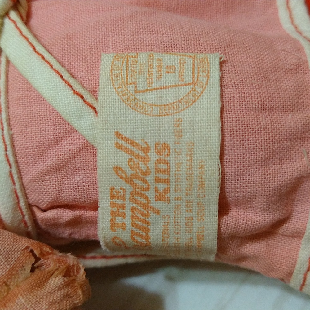 Vintage Knickerbocker Campbells Soup Kid Girl Fabric 12” Rag Doll Cloth Chef - Picture 3 of 5